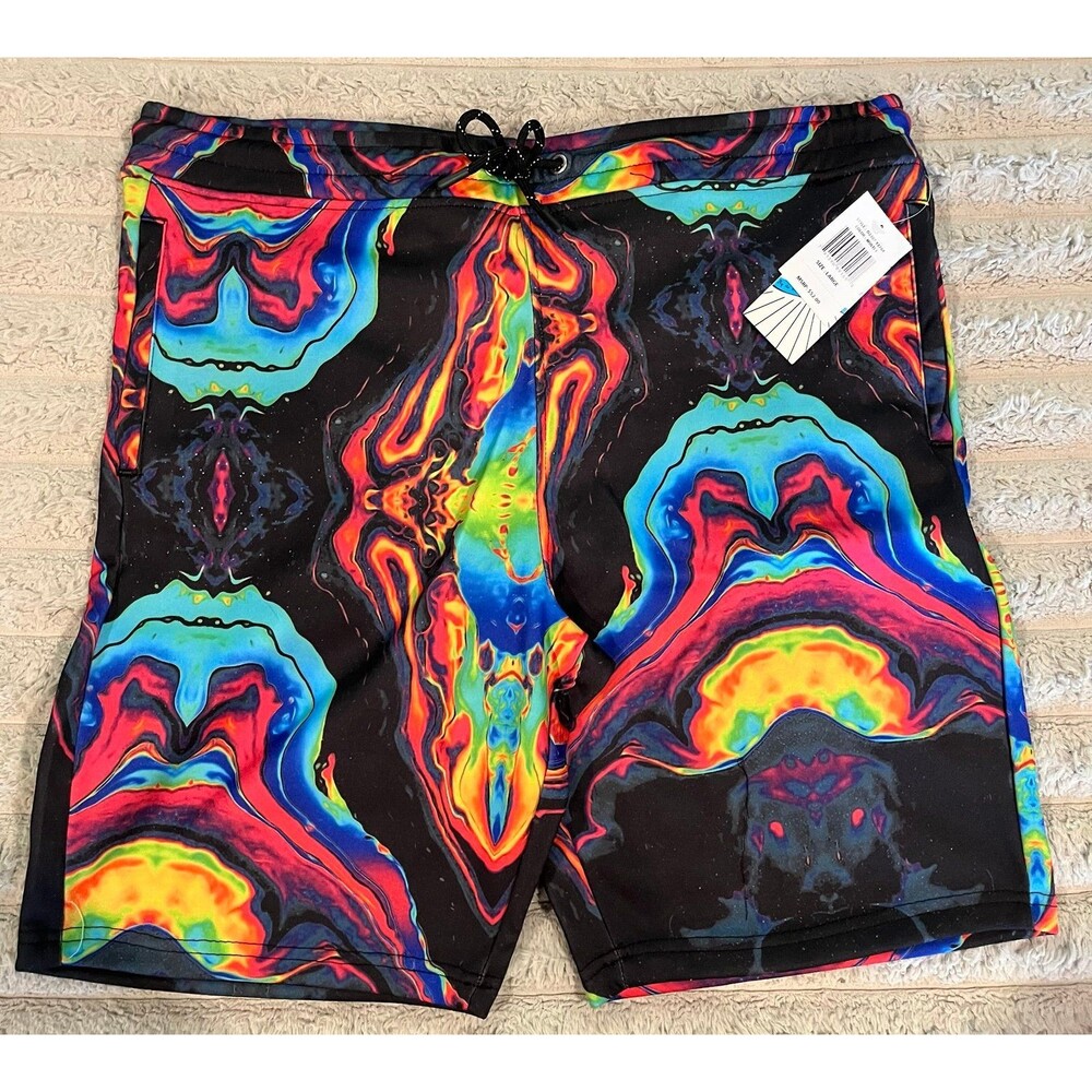 Fresh Prints of Bel-Air Psychedelic Swim Trunks Men’s Large NWT Colorful Board S